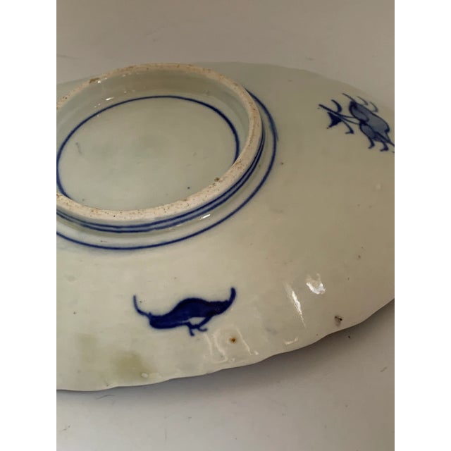 Antique Mid 19th Early Meiji Period Japanese Imari Oval Dish Charger Scalloped Rim For Sale - Image 9 of 13