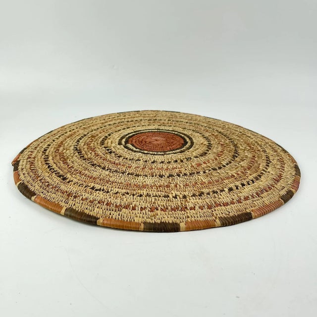 Early 20th Century Early 20th Century Old Hausa Flat Basket Nigeria 17inch MATTER COLLECTION For Sale - Image 5 of 7