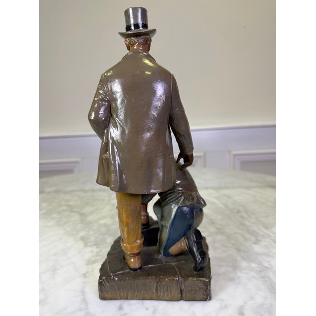 Mid 20th Century Antique 1900 Bernard Bloch Austrian Polychrome Terracotta Shoeshiner Sculpture For Sale - Image 5 of 8