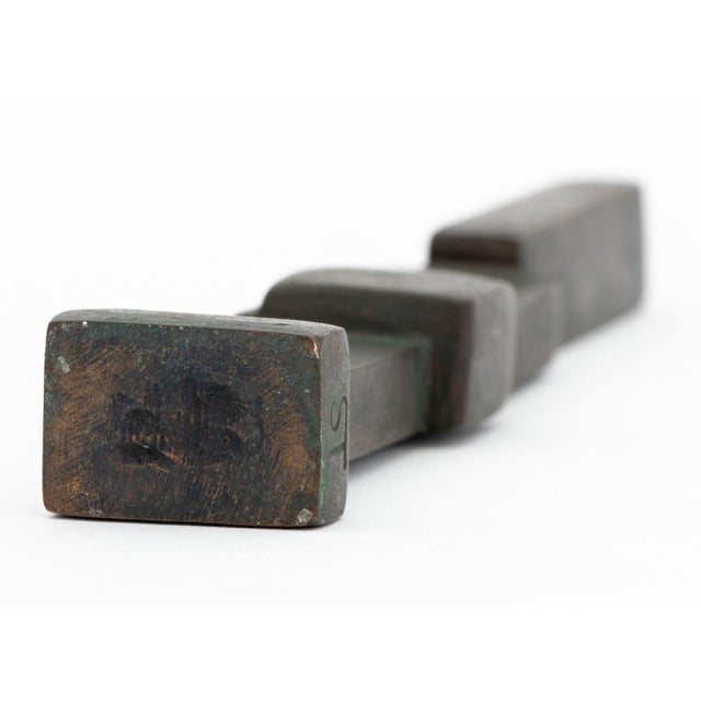 Metal Hans Steinbremmer Geometric Figure Bronze For Sale - Image 7 of 7