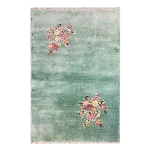 Vintage Art Deco Chinese Rug, Green
