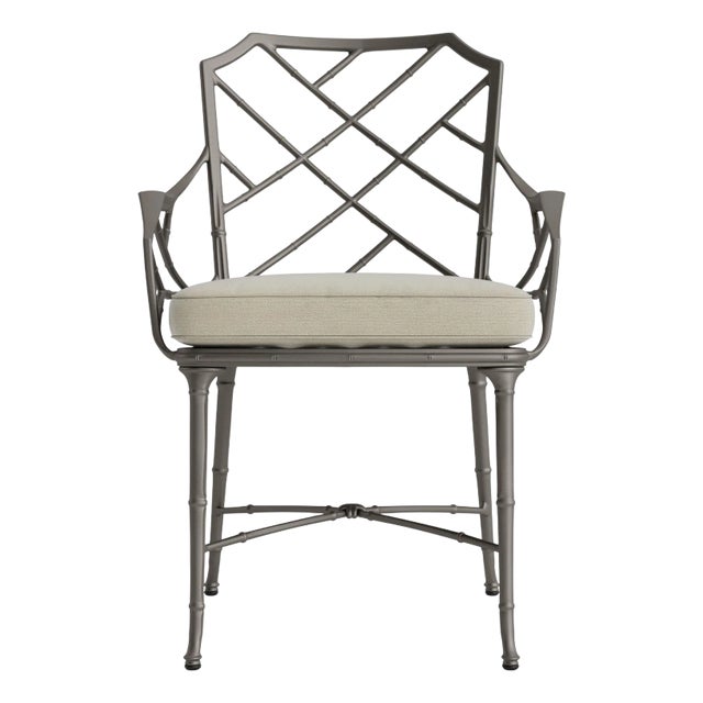 Brown Jordan Calcutta Arm Chair, Mica frame with Fusion Meadow fabric For Sale