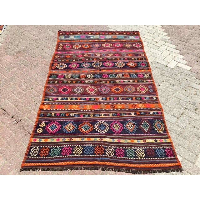 Vintage Turkish Tribal Kilim Rug - 55" X 100" For Sale - Image 11 of 11