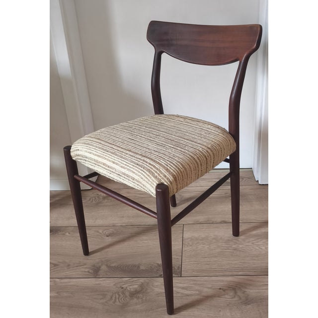 1960s Mid-Century Wooden Dining Chairs with Wool Upholstery from Lübke, 1960s, Set of 4 For Sale - Image 5 of 5