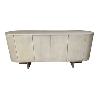 Cream Faux Shagreen Sideboard For Sale