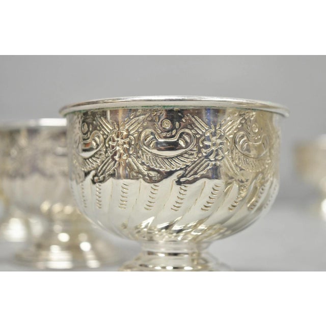 Mid 20th Century Vintage English Sheffield Kentshire Silver Plated Punch Bowl Set with 12 Footed Cup For Sale - Image 5 of 18