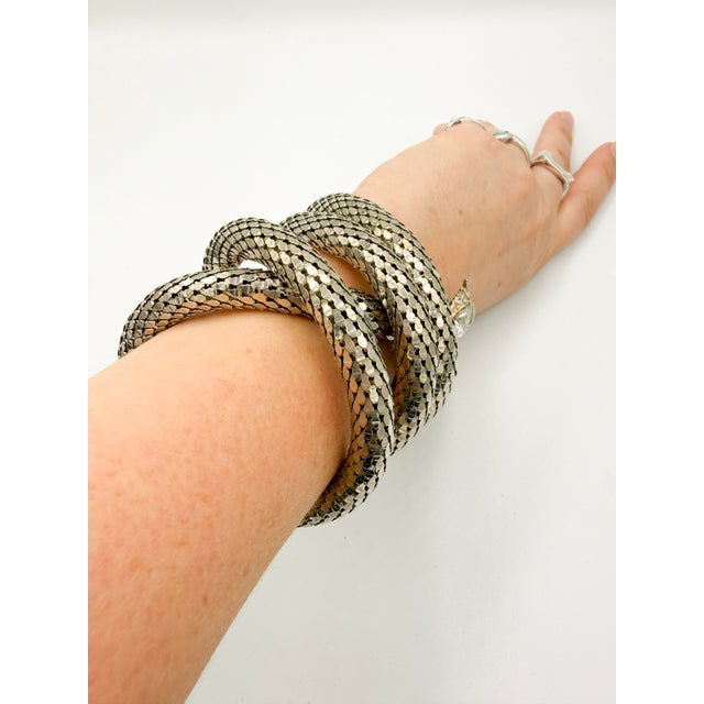 Vintage Sculptural Snake Mesh Necklace attributed to Dl Auld Co. / Whiting & Davis, 1970s For Sale - Image 13 of 16