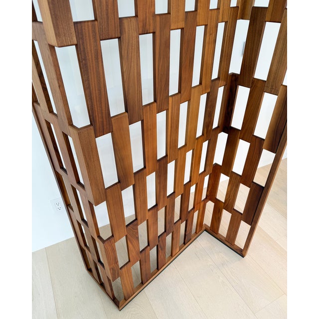 Porada Hilton Walnut Screen For Sale - Image 4 of 4