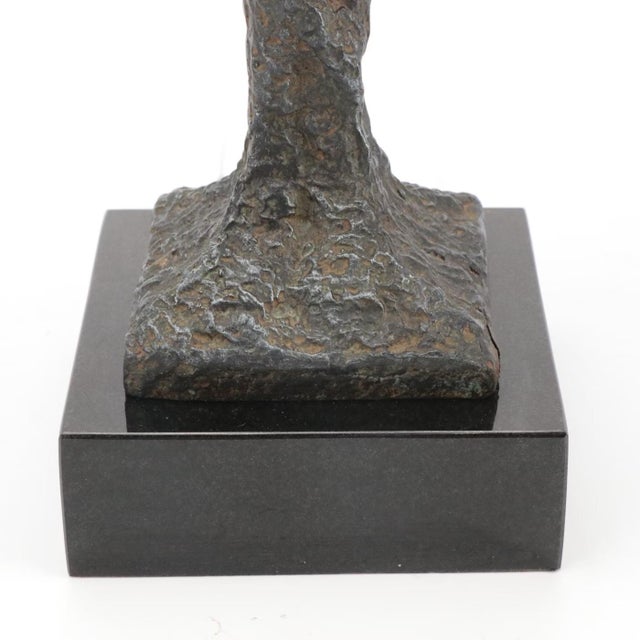 Pair of Vintage Brutalist Style Patinated Bronze Tall Figures After Alberto Giacometti For Sale In Los Angeles - Image 6 of 12