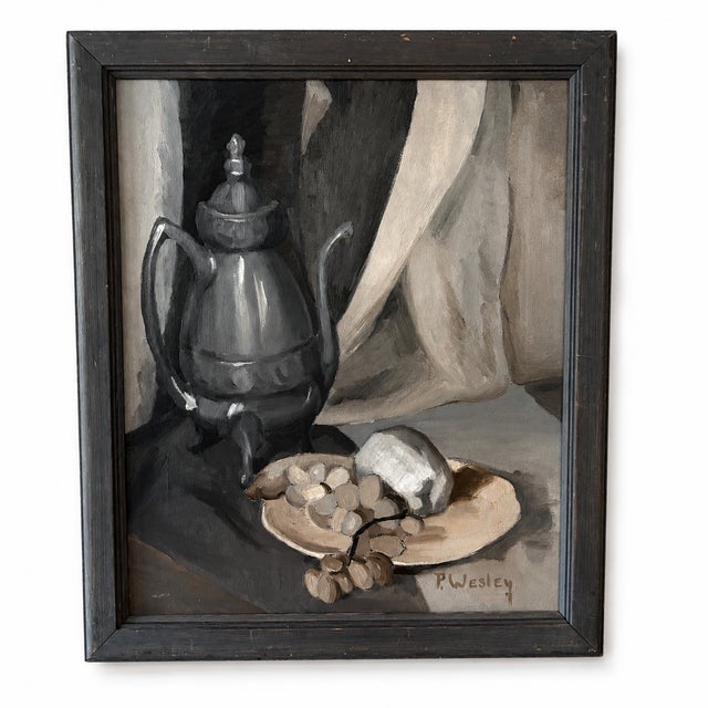 1934 Phyllis Wesley Original Oil on Canvas Still Life “Study in Black and Ochre” – Minneapolis Institute of Arts Exhibition For Sale - Image 15 of 15