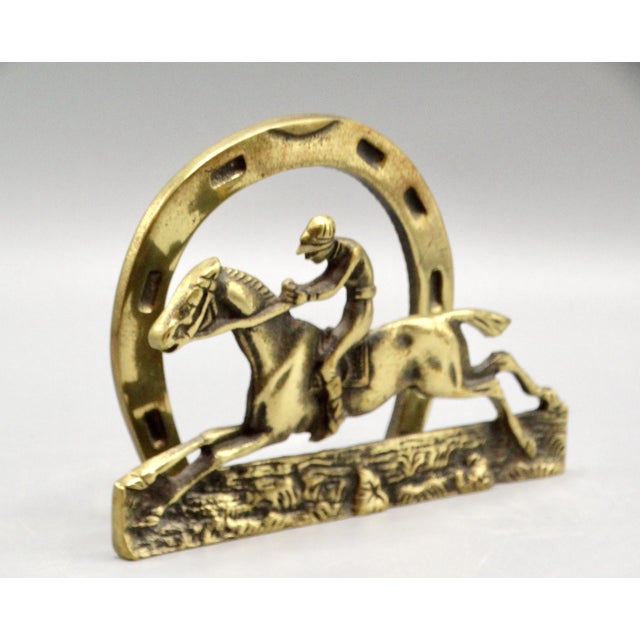 English 1930's English GIlt Brass Equestrian Letter Rack For Sale - Image 3 of 6