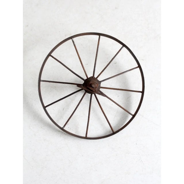 Antique Iron Cart Wheel For Sale - Image 13 of 13