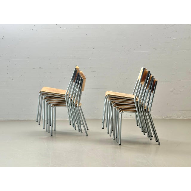 Swiss Bigla Stacking Chair in Beech For Sale - Image 12 of 17