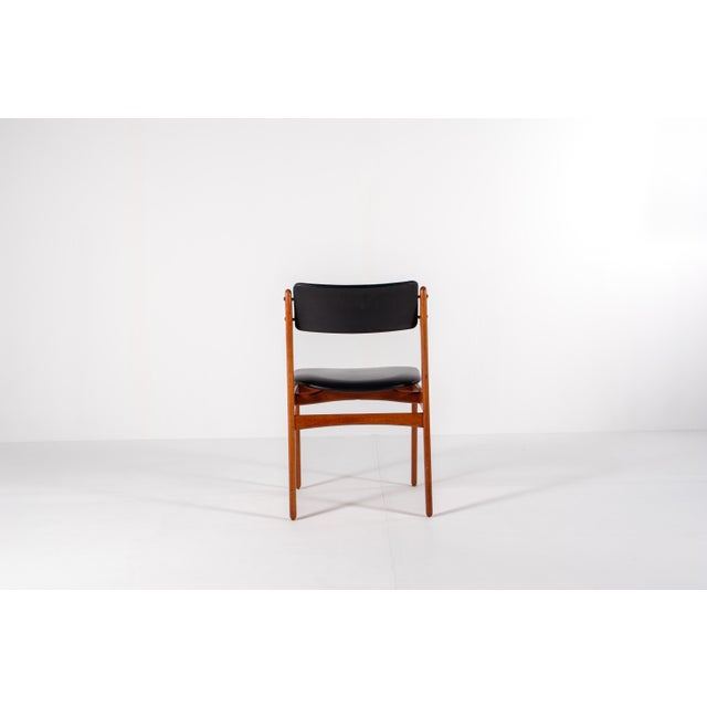 Black Mid-Century Danish Teak Dining Chairs with Black Skai Seats, 1960s, Set of 4 For Sale - Image 8 of 14