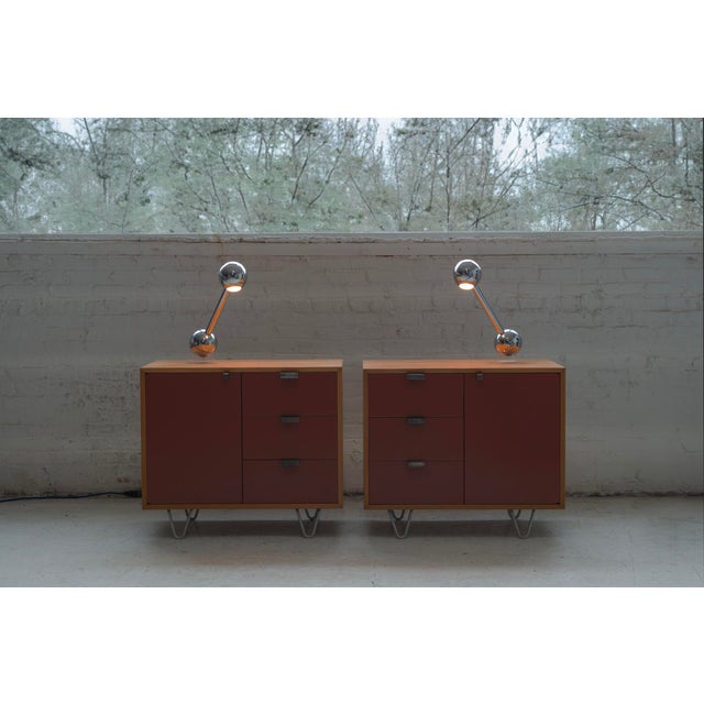 Mid-Century Modern Pair of Chrome John Mascheroni Barbell Lamps For Sale - Image 3 of 9