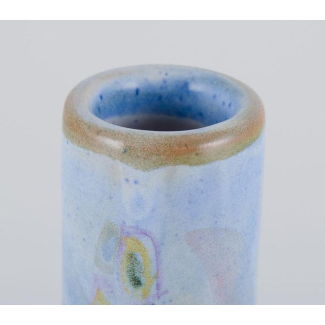 Ceramic Vintage Italian Ceramic Vase with Abstract Motif by Monica Grandi, 1980s For Sale - Image 7 of 10