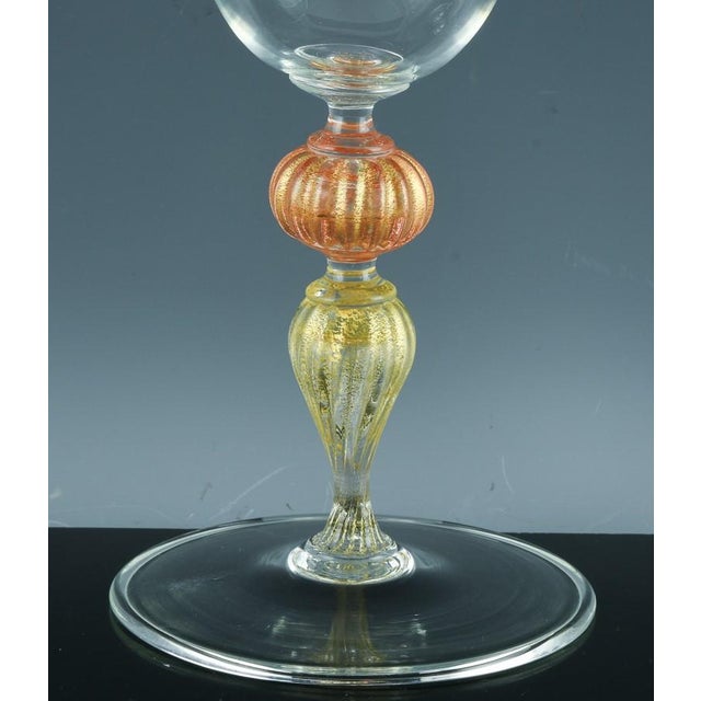 Mid-Century Modern Murano Art Glass Red Wine Glasses-Set of Ten For Sale - Image 3 of 7