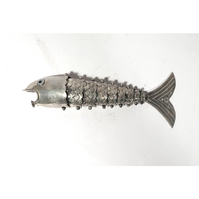 Late 20th Century Late 20th Century Los Castillo Taxco Mexican Silver Plate Articulated Fish Bottle Opener For Sale - Image 5 of 10