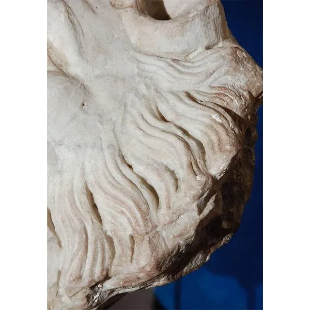 17th Century, Carrera Marble Lion Fountain Head For Sale In Los Angeles - Image 6 of 8