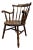 Antique Windsor Style Sack Back Rush Seat Dining or Accent Arm Chair For Sale