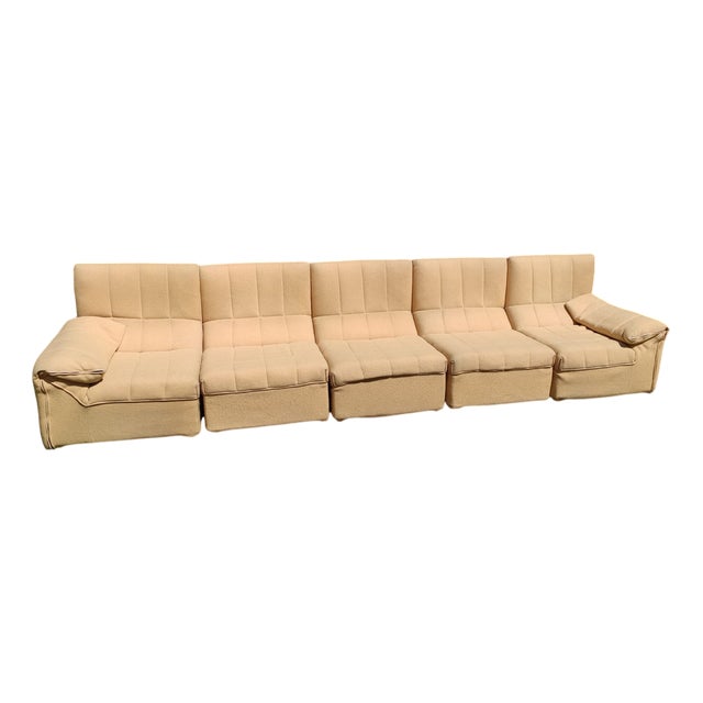 Sofa Baia Mode with 5 Modules in Citterio and Nava Beige Fabric by Antonio Citterio for B&b, 1970s For Sale