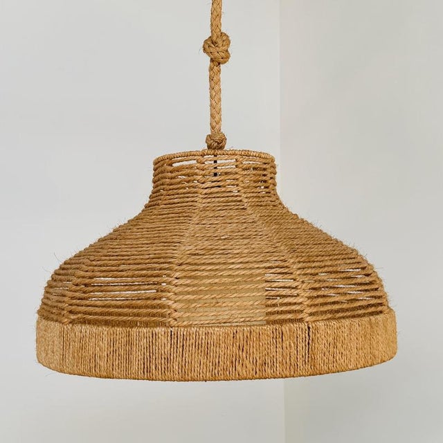 Large Rope and Jute Pendant Light, 1970s For Sale - Image 4 of 11