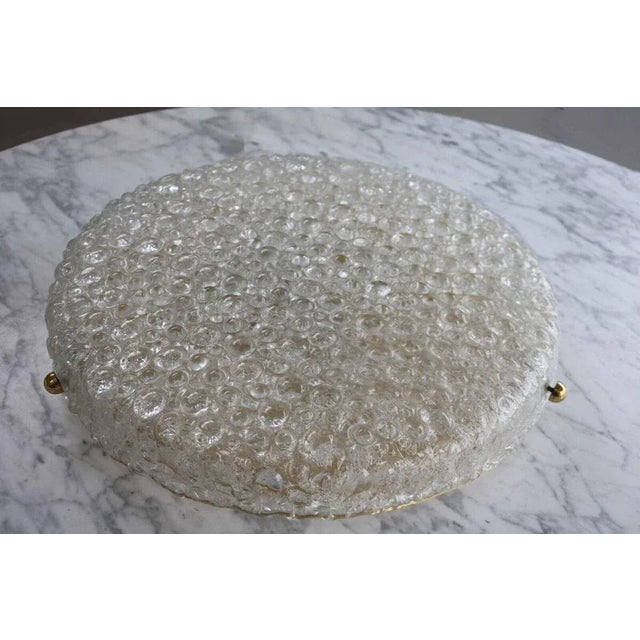 Metal Large Space Age Ceiling Lamp in Bubble Glass & Ice Glass from Hillebrand, 1970s For Sale - Image 7 of 11