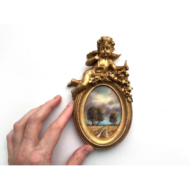 2020s Set of 3 Hand-Painted Original Miniature Oil Landscapes "Angelic Symphony" by Valeriya Serova For Sale - Image 5 of 14