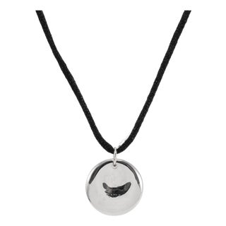 Tiffany & Co. Elsa Peretti 925 Round Disc Silk Cord Pendant Necklace For Sale