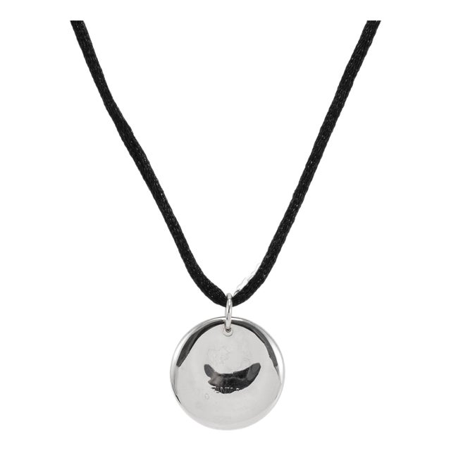 Tiffany & Co. Elsa Peretti 925 Round Disc Silk Cord Pendant Necklace For Sale