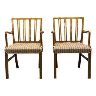Ole Wanscher, Armchairs, Beech, Fabric, Denmark, 1940s For Sale
