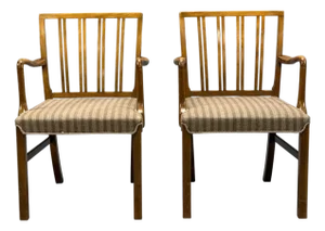 Ole Wanscher, Armchairs, Beech, Fabric, Denmark, 1940s