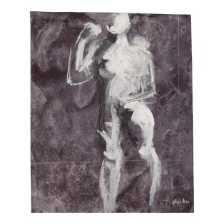 Martha Holden "Modern Man" Contemporary Figurative Male Nude Painting. For Sale