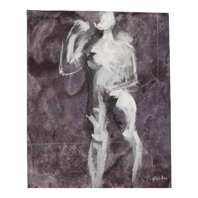 Martha Holden "Modern Man" Contemporary Figurative Male Nude Painting. For Sale