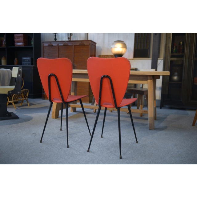 Set of Red Skai Chairs, 1960s For Sale - Image 11 of 18