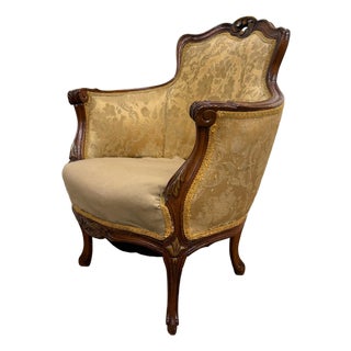 Antique French Louis XV Style Bergere Armchair For Sale