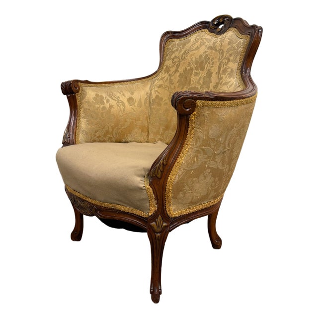 Antique French Louis XV Style Bergere Armchair For Sale