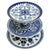 Blue 1990s Large Chinoiserie Blue & White 3-Tier Porcelain Serving Stand by Bombay For Sale - Image 8 of 11