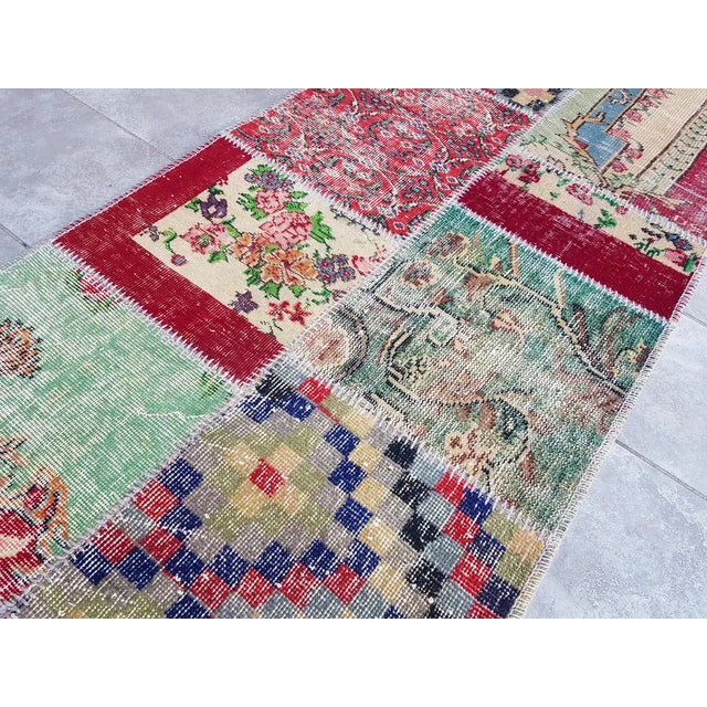 Turkish Natural Vintage Oushak Kitchen Rug For Sale - Image 3 of 10