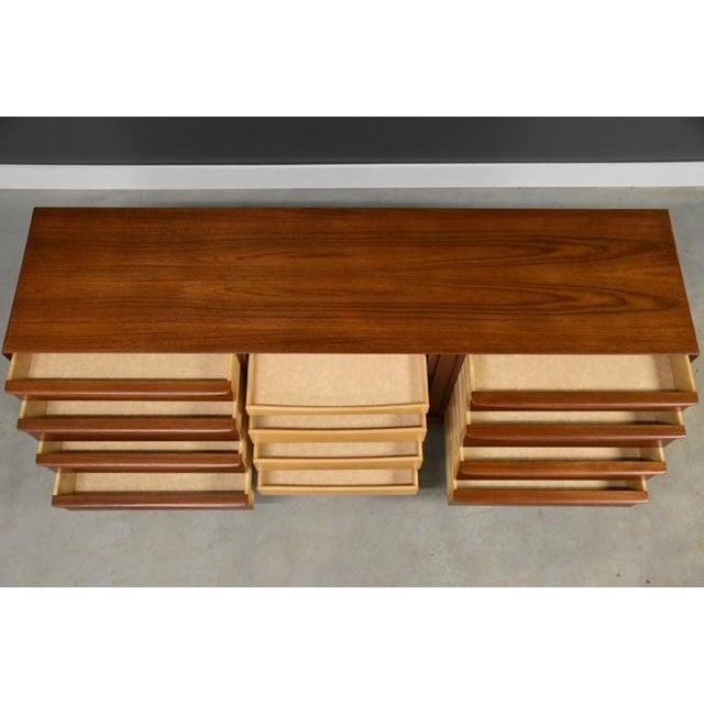 1950s Refinished 75” Danish Modern Teak Sideboard Credenza Dresser by Falster For Sale - Image 11 of 11