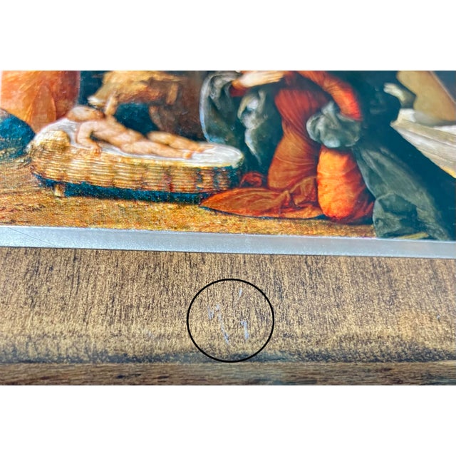 Wood The Adoration of the Shepherds Reproduction Painting Depicted on a Glossy Wood Plaque For Sale - Image 7 of 8