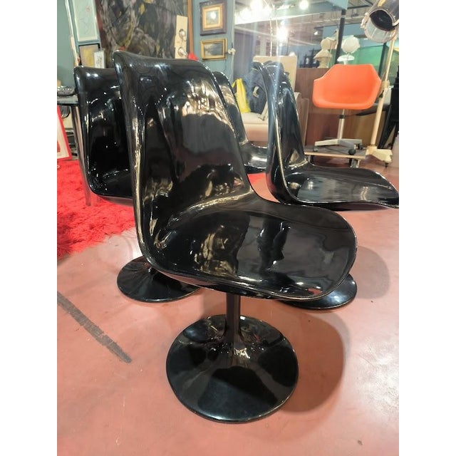 Tulipe Chairs in Glass Resin in Bonzanini by Eero Saarinen, 1960s, Set of 4 For Sale - Image 3 of 11