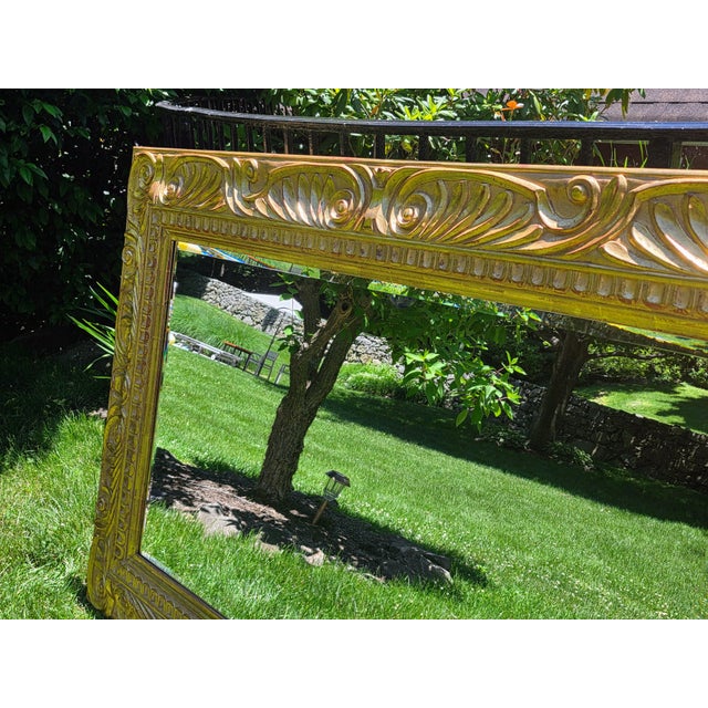 1990s Large Italian Carved Giltwood Mirror 68x46 For Sale In New York - Image 6 of 13