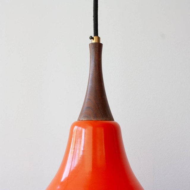 1960s Vintage Orange Glass Pendant Light, 1960s For Sale - Image 5 of 15