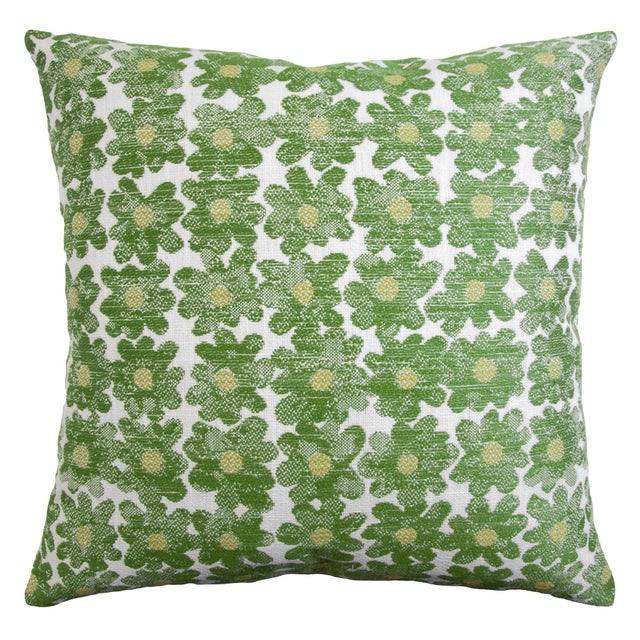 Contemporary Kevin O'Brien Daisy Avocado 22" Performance Pillow For Sale - Image 3 of 3