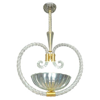 Mid-20th Century Charming Chandelier by Ercole Barovier, Murano, 1940s For Sale