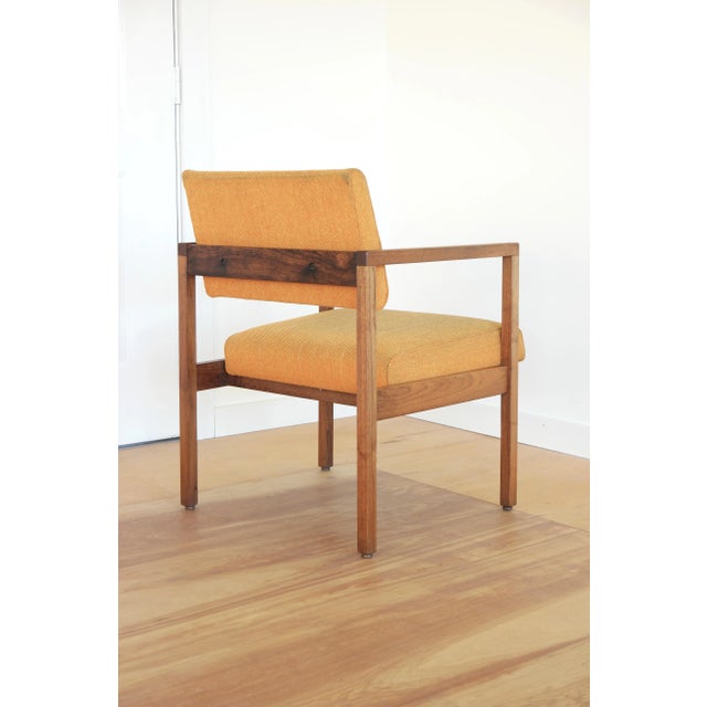 1960s Vintage Mid-Century Modern Wood & Upholstered Arm Chair For Sale - Image 5 of 11