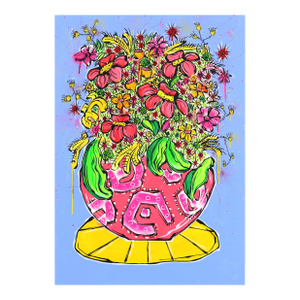 The Day We Ran Away - Abstract Colorful Botanical Floral Original Artwork by Jonjo Elliott