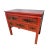 This stunning console table features five drawers and is hand made from solid wood The vibrant Chinese red lacquer adds a...
