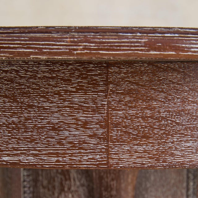 French Cerused Oak Center Table, 1940s For Sale - Image 10 of 11